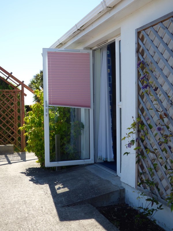 Our patio door. Easy access to the car park and beautiful gardens