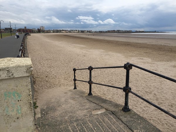 One of the ramps to access the sand