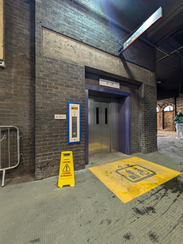 Image of lift access to platform 6 and 11 where the Changing Places toilet is located