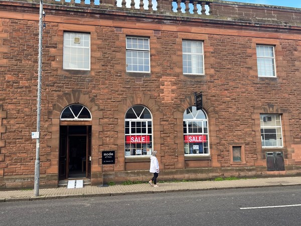 Shopfront with ramp outside