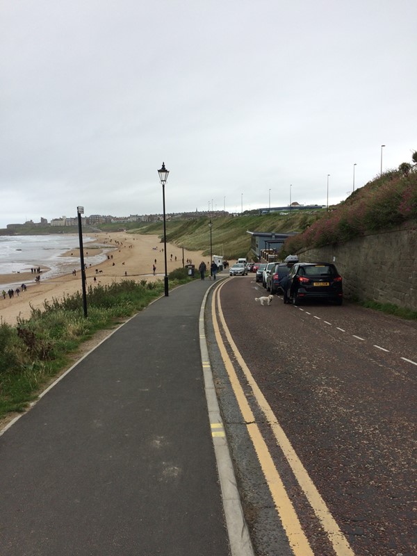 Slope to main ramped entrance.