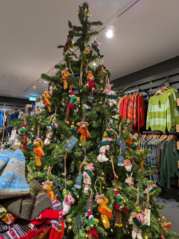 Image of christmas tree in the farm shop