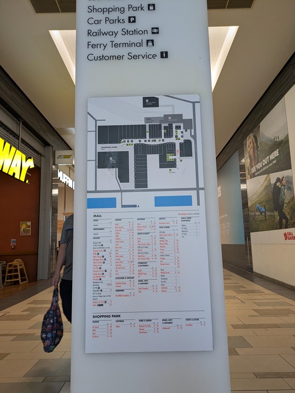 Image of a map of the shopping centre