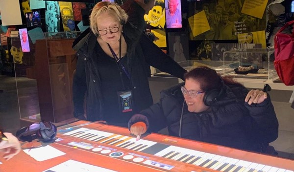 Me and my partner in crime, Didedo, playing the Mellotron! A spacious exhibition area.