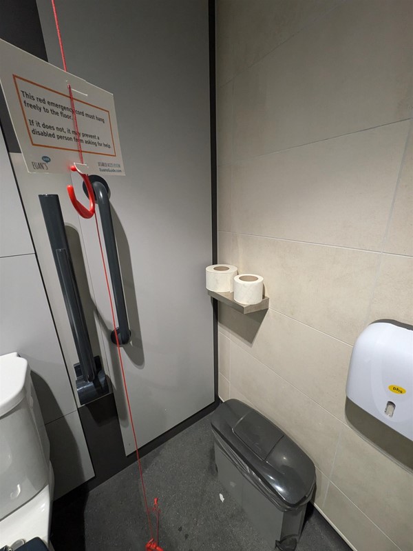 Image of red cord card in the Changing Places toilet