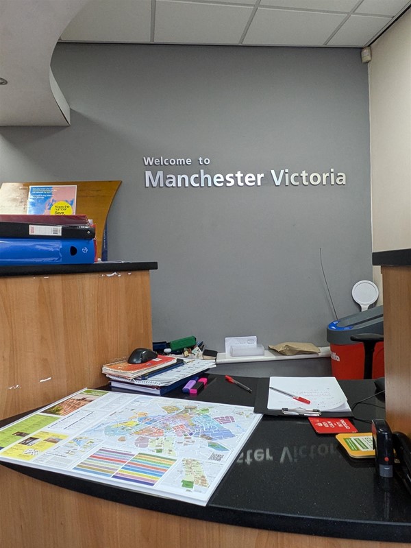 Image of the customer desk in the information centre.