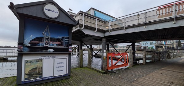 Image of information both at Cardiff Bay