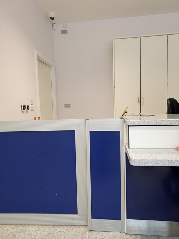 Ticket Office desk with a lowered section