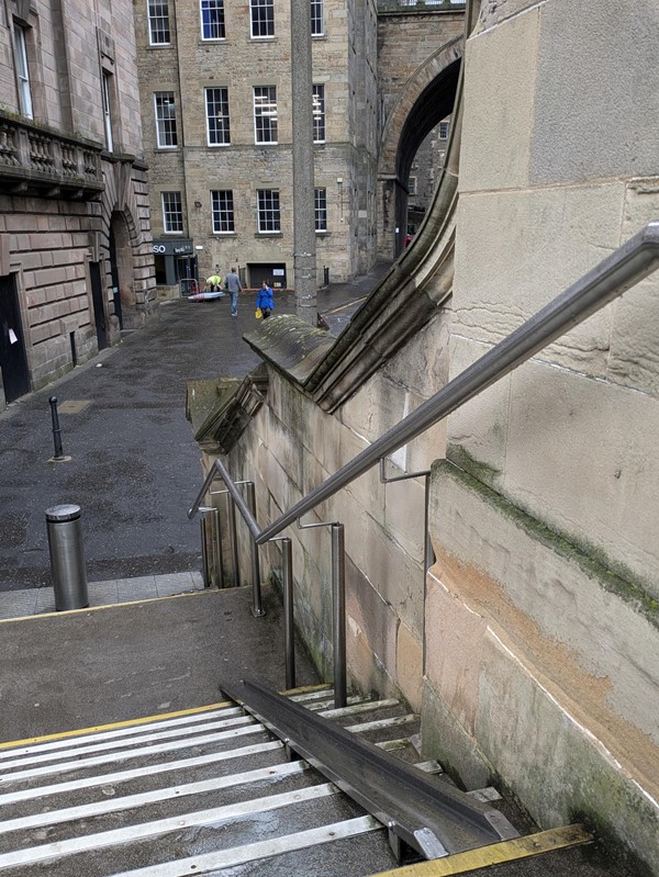 Image of the steps at the Calton Street entrance