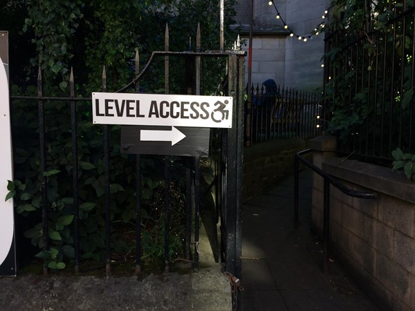 Level access sign.