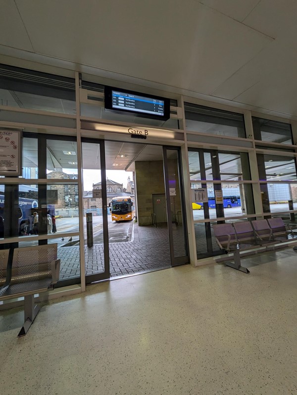 Image of automatic doors to bus stance