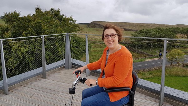 On the rooftop walk at YHA The Sill at Hadrian's Wall