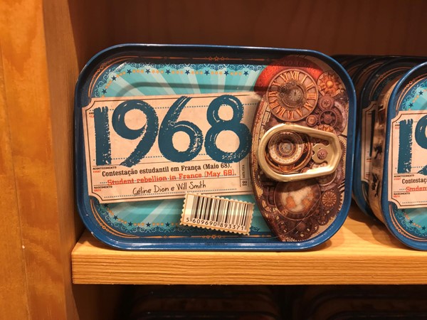 Photo of a 1968 birthday tin of sardines.