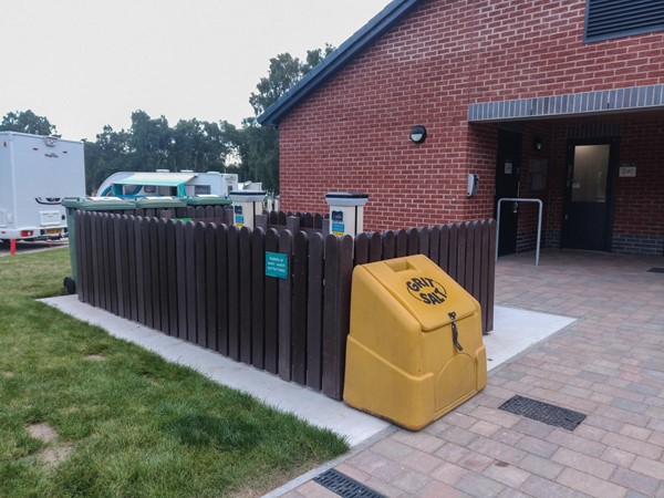 One of the service points with fencing around the sides.