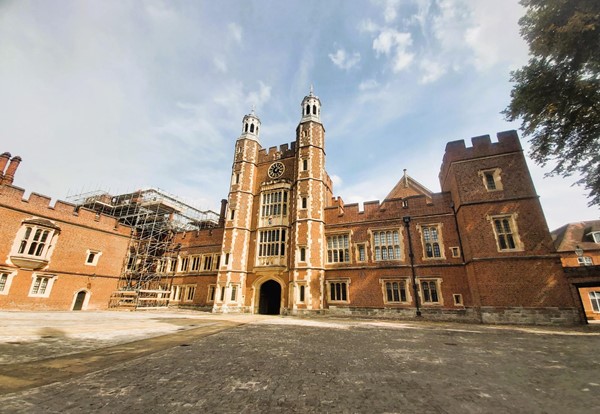 brick building with a clock tower