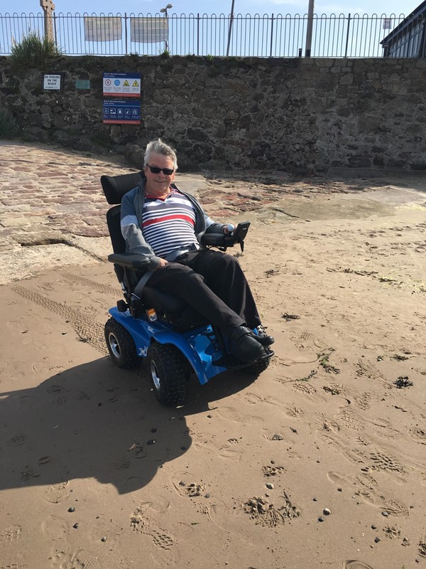 Yours truly heading onto North Berwick beach