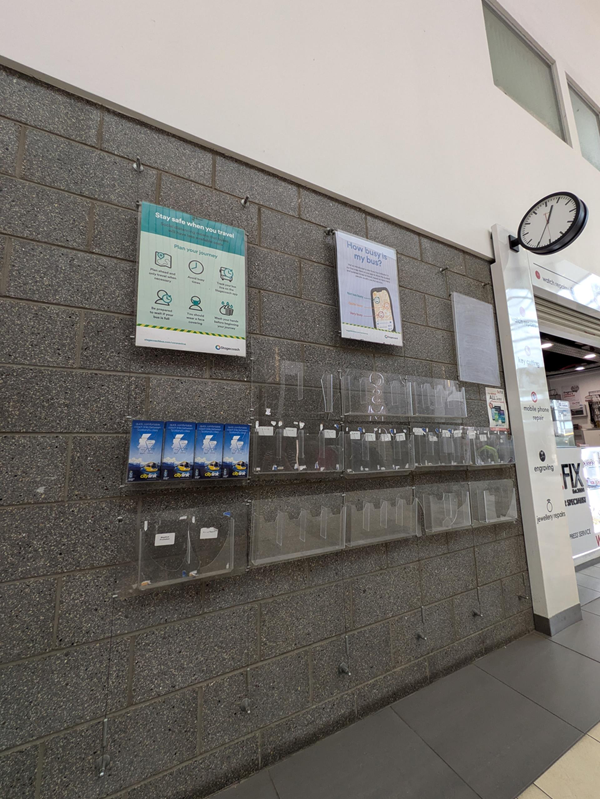 Image of a wall with information leaflets