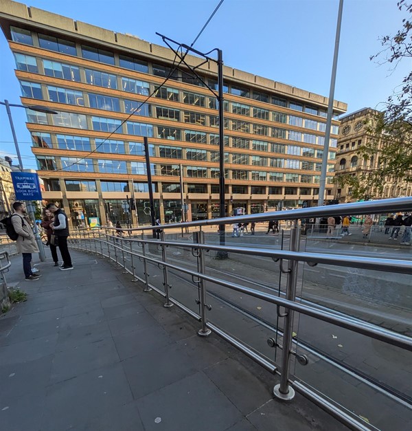 Image of the ramp access and handrail