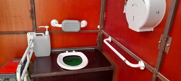 Inside the accessible portaloo