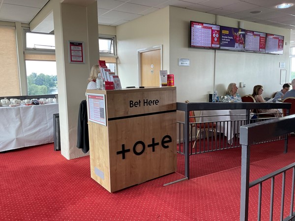 Image of the betting booth in the hospitality area.