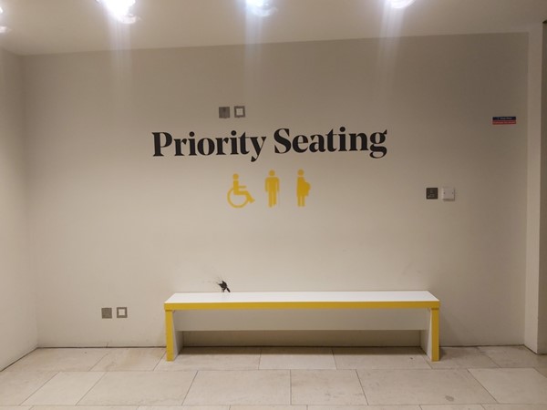 Priority Seating at the Queen Elizabeth Hall Slip Road entrance