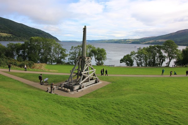 Urquhart Castle and the view across Loch Ness