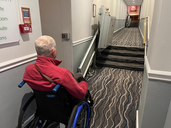 The first of 3 platform lifts that were not working properly and staff weren’t trained to operate them