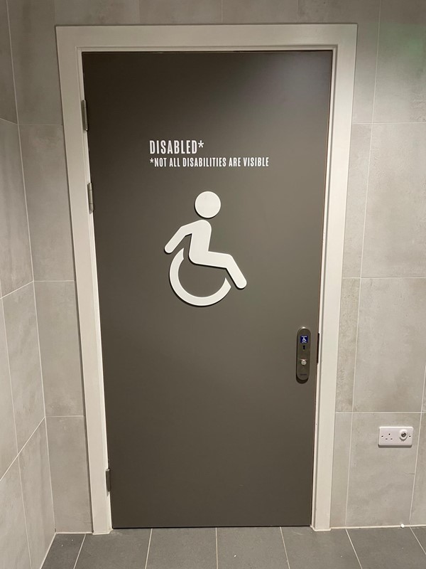 Accessible toilet door