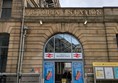 Image of the outside entrance to the railway station.