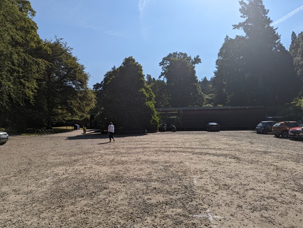 Compacted gravel car park