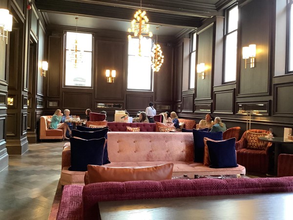 Sofas in an opulent bar lounge