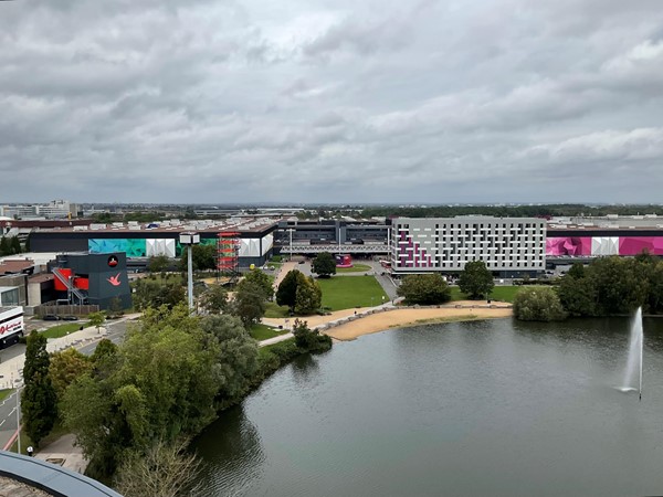 On a warm sunny day you may want to sit outside and enjoy the views over the NEC, but of course the seats are dominated by smokers, a right nuisance, so we are forced to stay indoors, but never mind, it’s a really nice bar area.