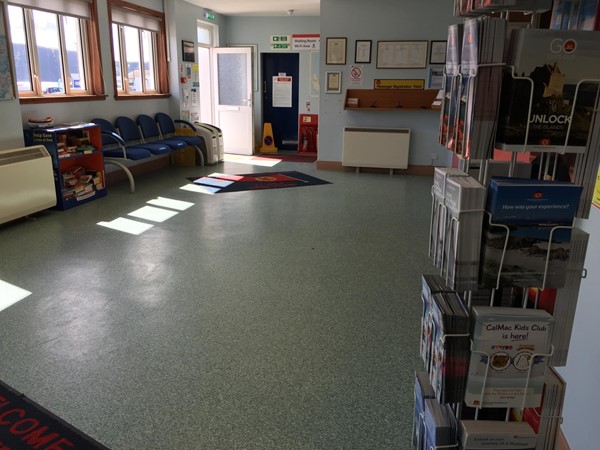 Interior of Uig Ferry Terminal.