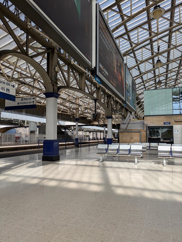 Waiting area on the platform