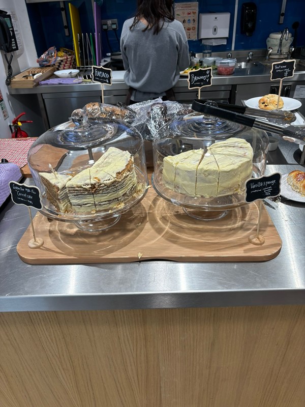 Image of two cakes on stands