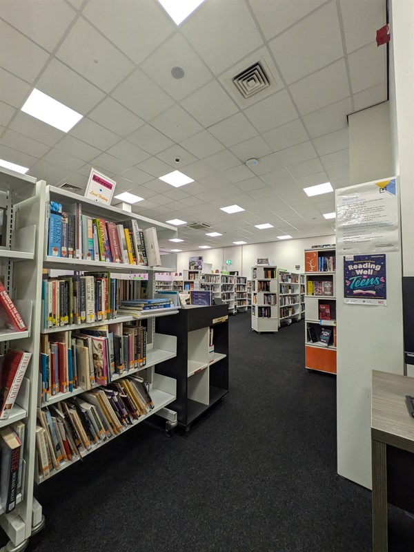 Image of library bookshelves