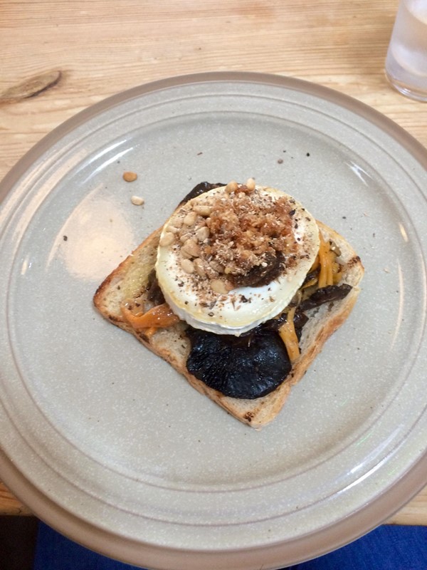 Mushroom and goats cheese from the brunch menu