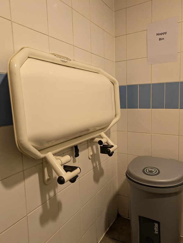 image of accessible toilet and baby change table at Dunfermline Bus Station