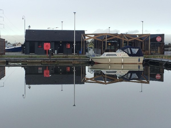 The shop and toilets.