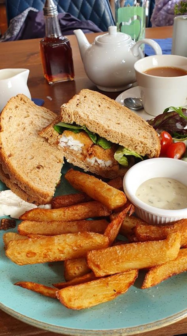 Posh fish finger sandwich