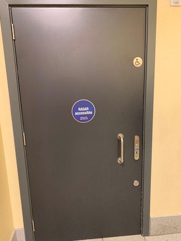 Image of a toilet door