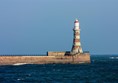 Lighthouse at the end of the pier.