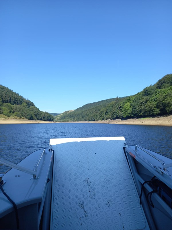 The ramp on the boat.