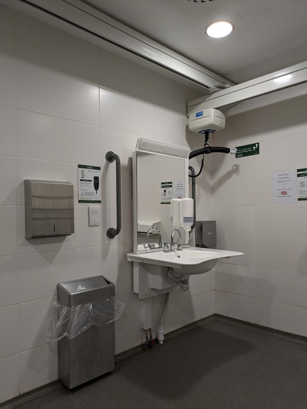 Image of the adjustable sink in the Changing Places toilet