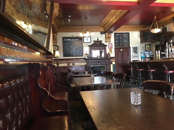 Photo of interior of pub.