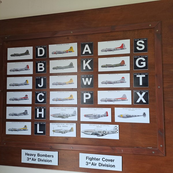 Image of a the letters each represented a local airfield.