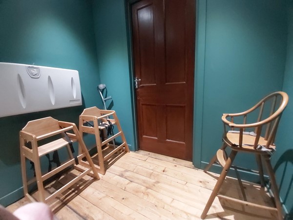 Image of a room with chairs and a door