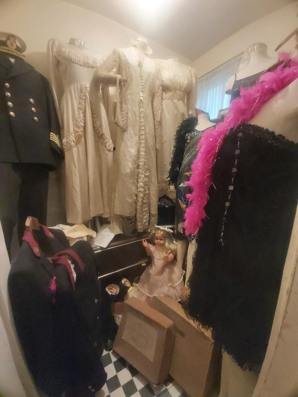 Image of old costumes on display