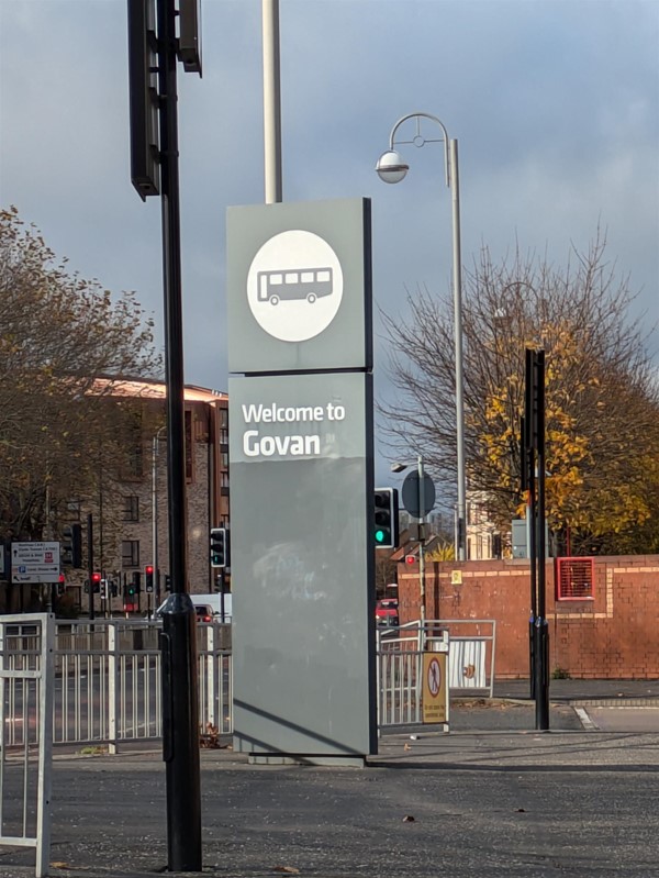 Image of bus station signage