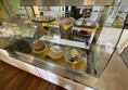 Image of a glass case with food in it